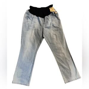 Y2K Hybrid & Company Light Wash Stretch Maternity Straight Leg Jeans 3X NWT
